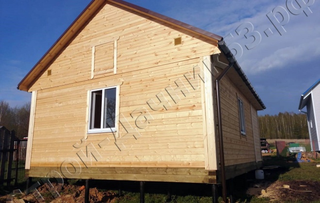 4 Брусовая баня Б-35 6×8, 42 м², Московская область, Рузский райн, Деревня Подолы (3)